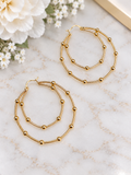 Gold Plated 
Double Hoop Gold Beaded Earrings ✨ (#4)