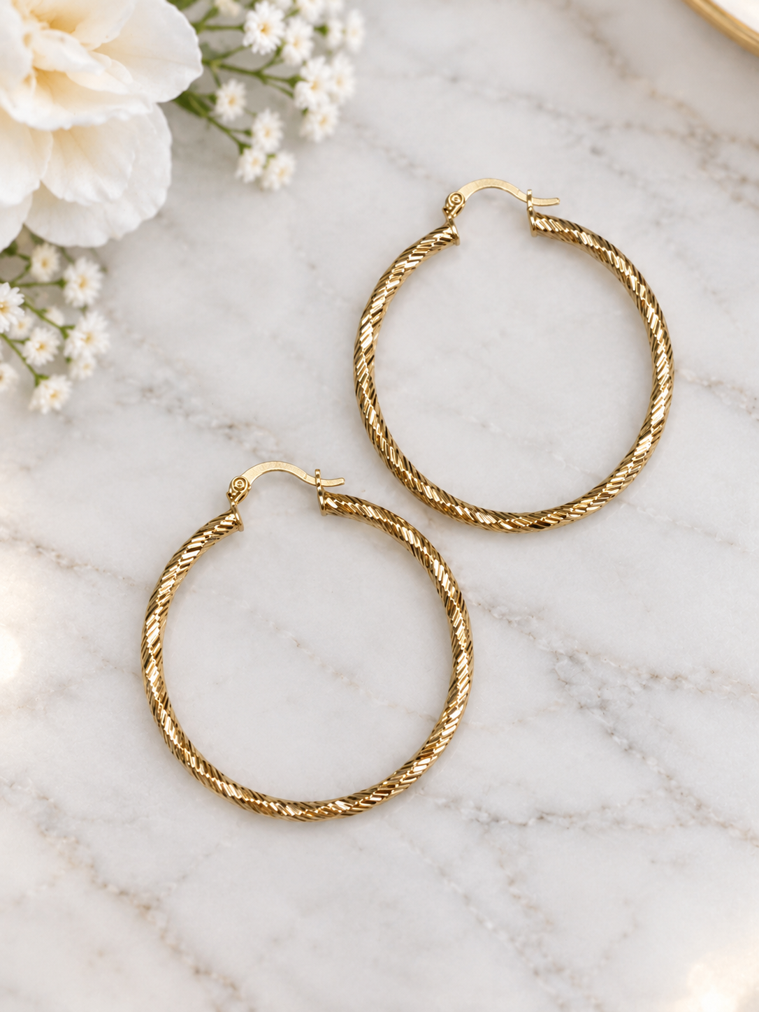 Gold Plated 
Twisted Gold-Tone Hoop Earrings ✨ (#5)