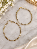 Gold Plated Large Textured Gold Hoop Earrings ✨ (#3)