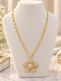 ✨ 14k Gold Plated Sparkling Crystal Flower Pendant Necklace (#31)