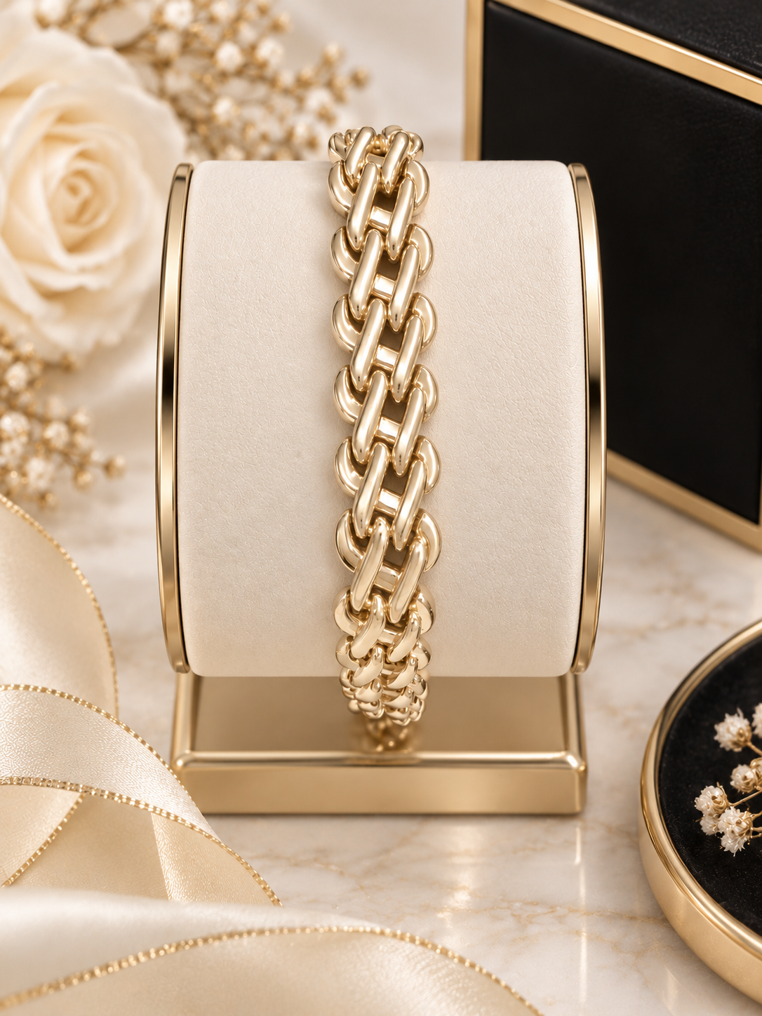 ✨ Luxe Woven Link Gold-Tone Bracelet (#43)