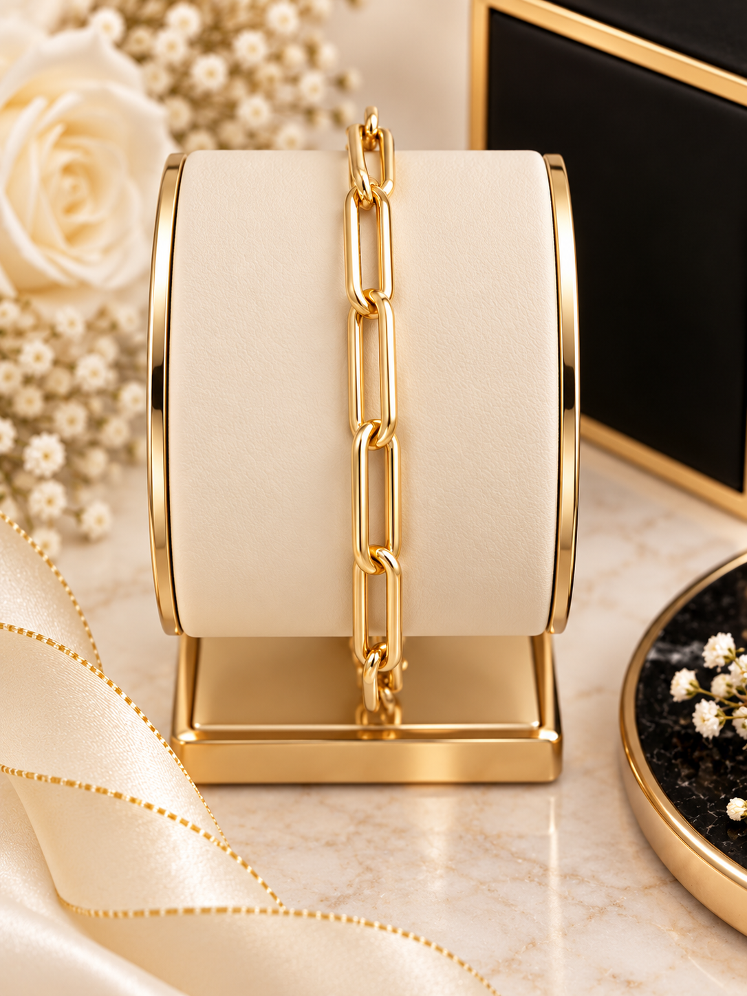 Gold Paperclip Link Bracelet (#46)