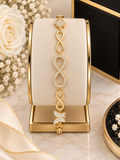 ✨ Sparkling Infinity & Butterfly Gold-Tone Bracelet (#47)