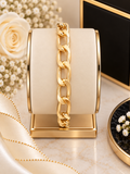 Bold Gold-Tone Curb Link Bracelet (#48)