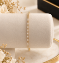 ✨ Delicate Gold Crystal Tennis Bracelet (#49)