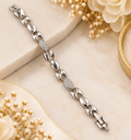 Silver Crystal Marquise Link Bracelet (#55)