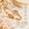 Gold Crystal Tree of Life Bangle Bracelet (#61)