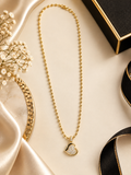 Sparkling Gold Heart Pendant Necklace (#63)