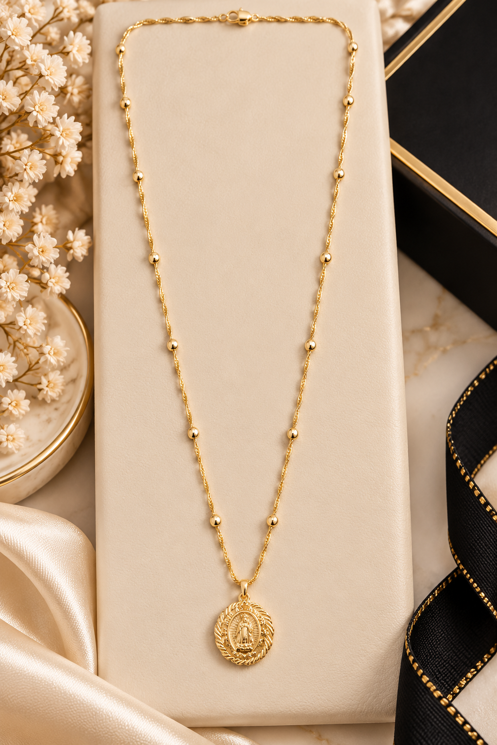 ✨ Gold Religious Medallion Pendant Necklace (#67)