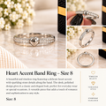 Silver-Tone Sparkling Heart Accent Ring – Size8 (#78)