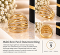 Multi-Row Pavé Statement Ring – Size 9 (#86)
