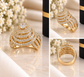 Gold-Tone Sparkling Swirl Statement Ring – Sizes 6 & 9. (#89)