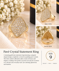 Sparkling Pavé Crystal Statement Ring – Size 9 (#91)